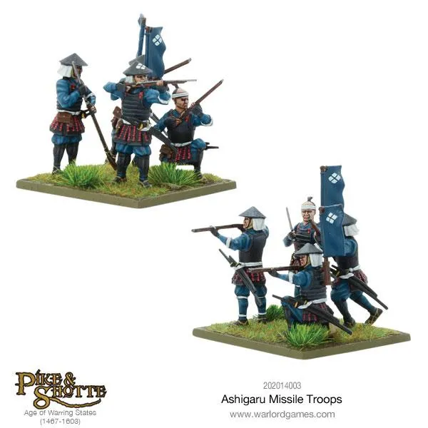 Bolt Action Pike & Shotte Ashigaru Missile Troops figurines plastique