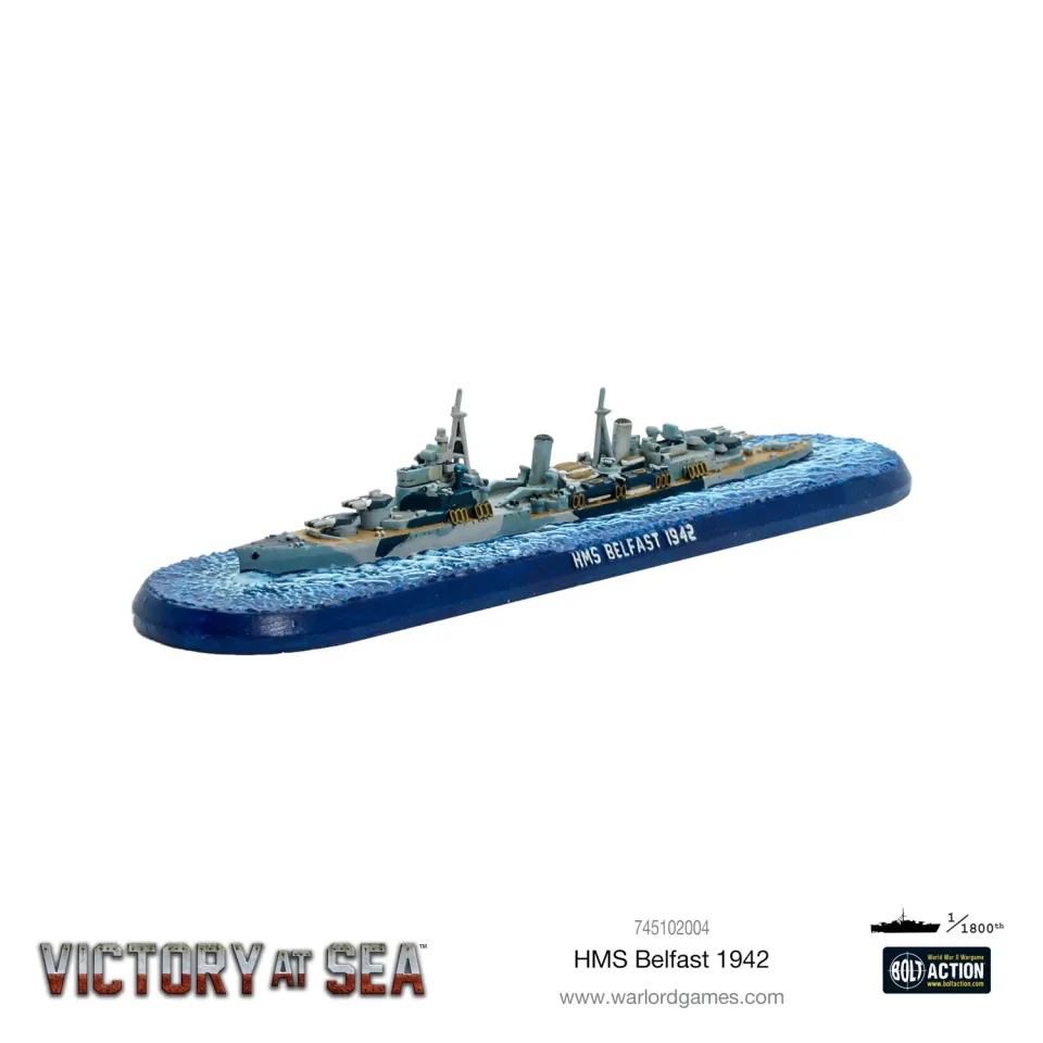 Bolt Action Victory at Sea HMS Belfast maquette navale