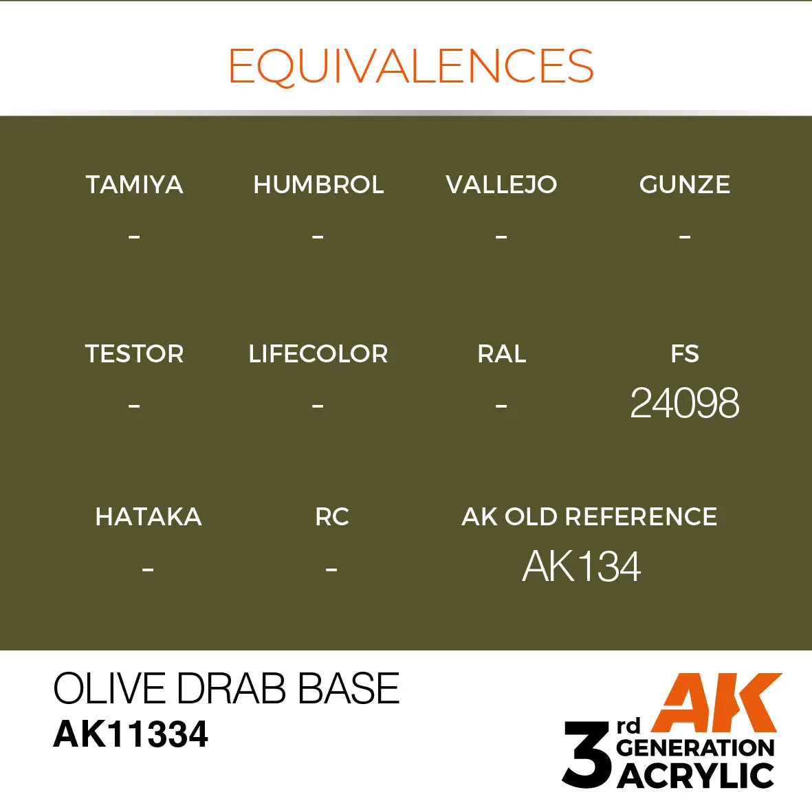 AK Interactive 3Gen Acrylic Olive Drab Base peinture acrylique 17 ml