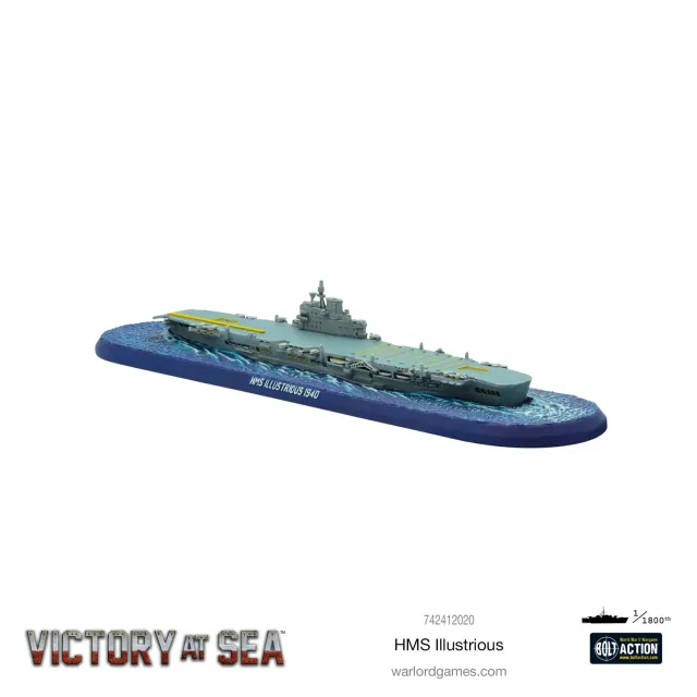 Bolt Action Victory at Sea HMS Illustrious porte-avions résine