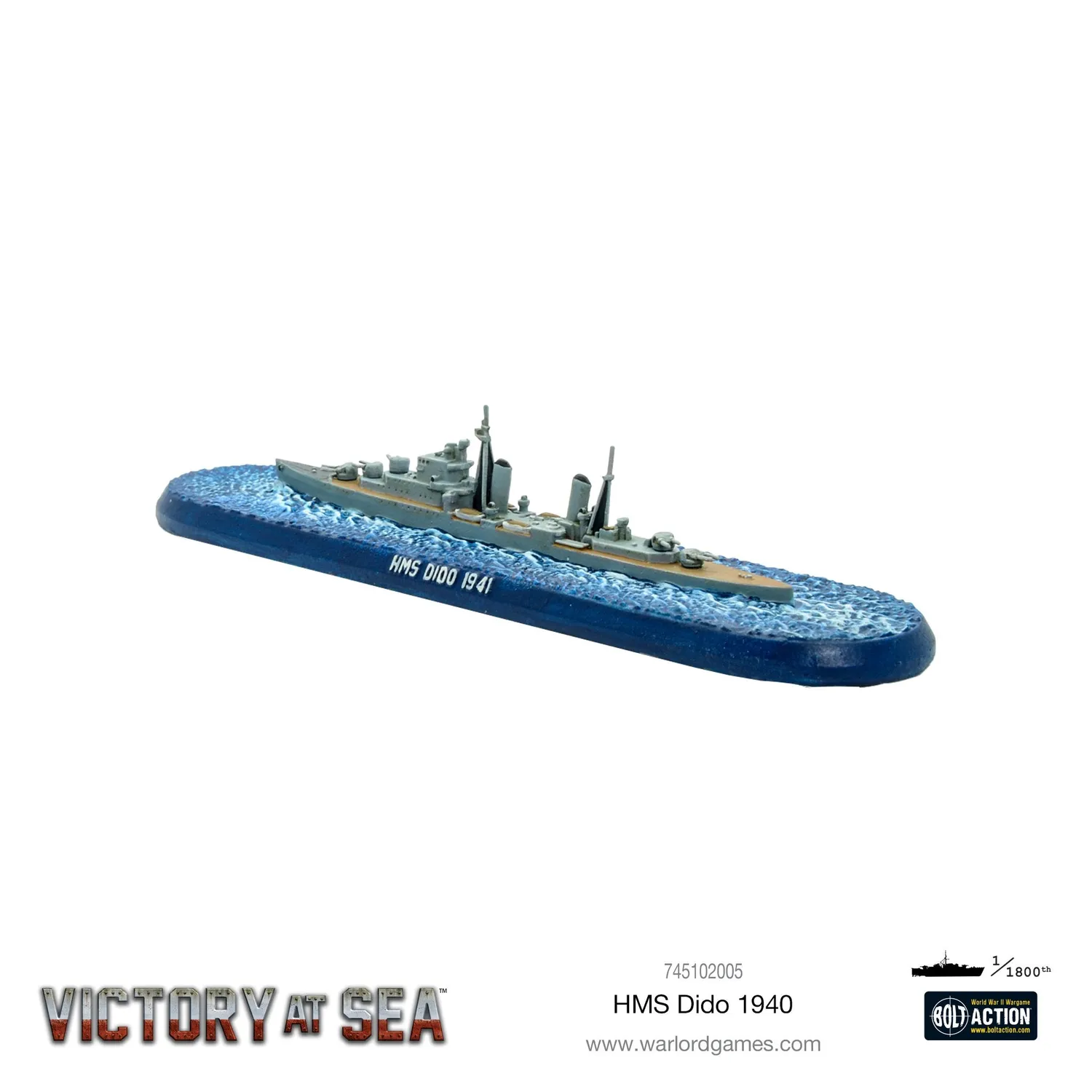 Bolt Action Victory at Sea HMS Dido miniature croiseur métal
