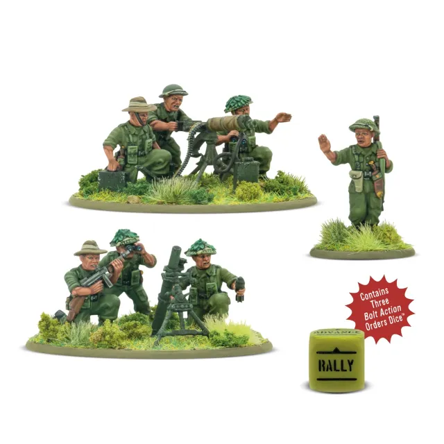 Bolt Action Gurkha Heavy Weapons Platoon figurines résine