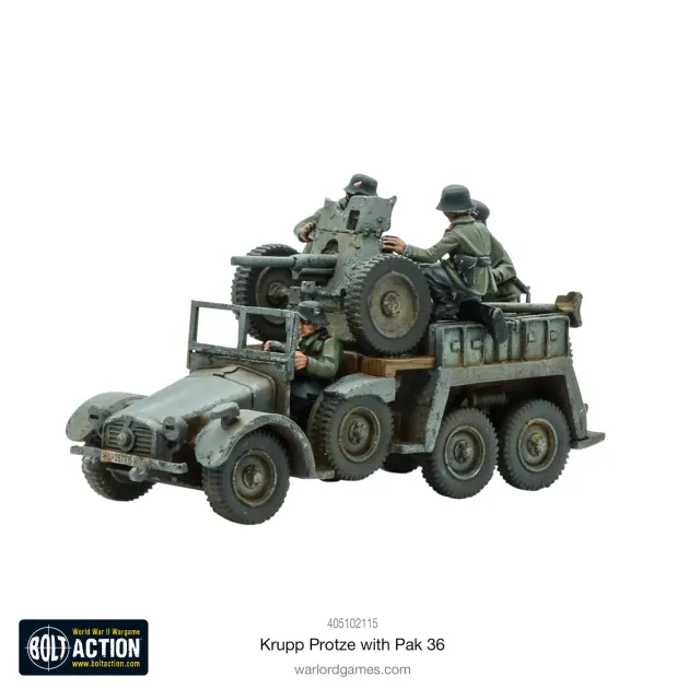 Bolt Action Krupp Protze Pak 36 véhicule résine allemand