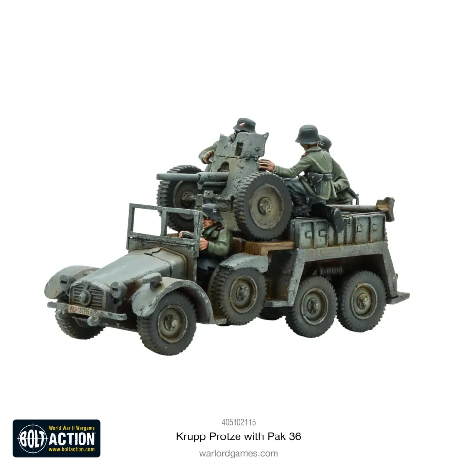 Bolt Action Krupp Protze Pak 36 véhicule résine allemand