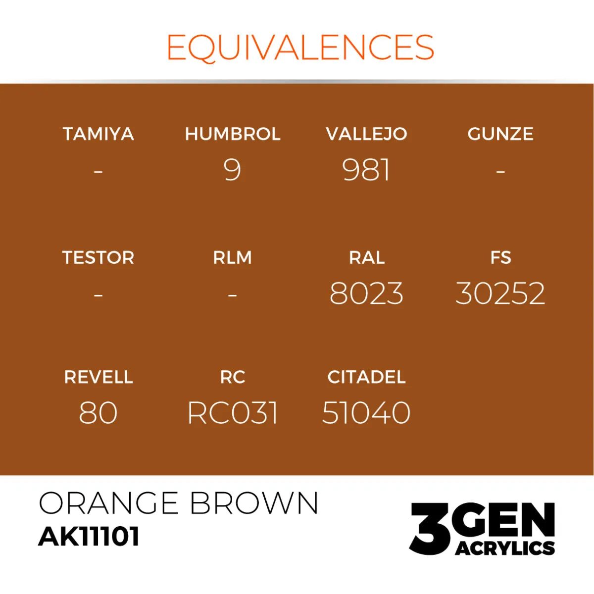 AK Interactive AK 3Gen Orange Brown peinture acrylique 17ml