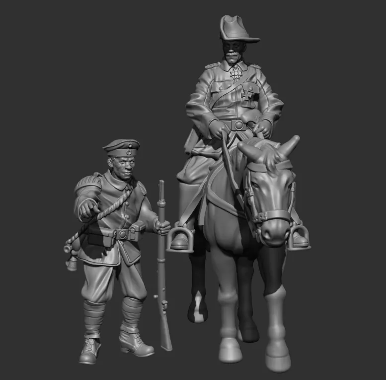 Des Tranchées aux Barricades Lettow-Vorbeck et askari fichier STL 28mm