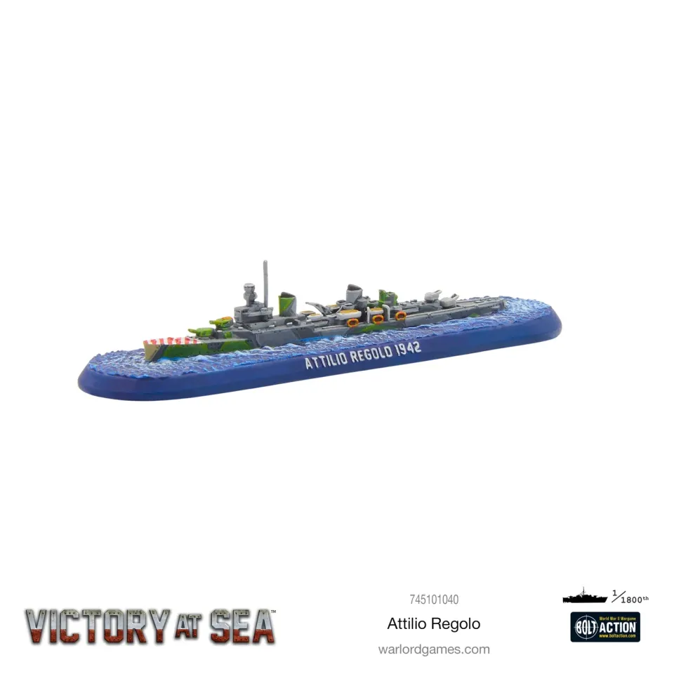 Bolt Action Victory at Sea Attilio Regolo croiseur résine