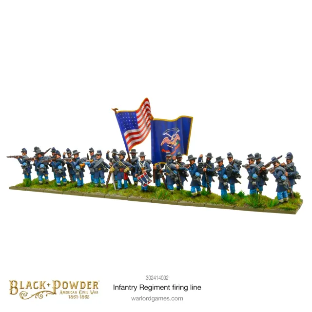 Bolt Action American Civil War Infantry Regiment Firing Line figurines