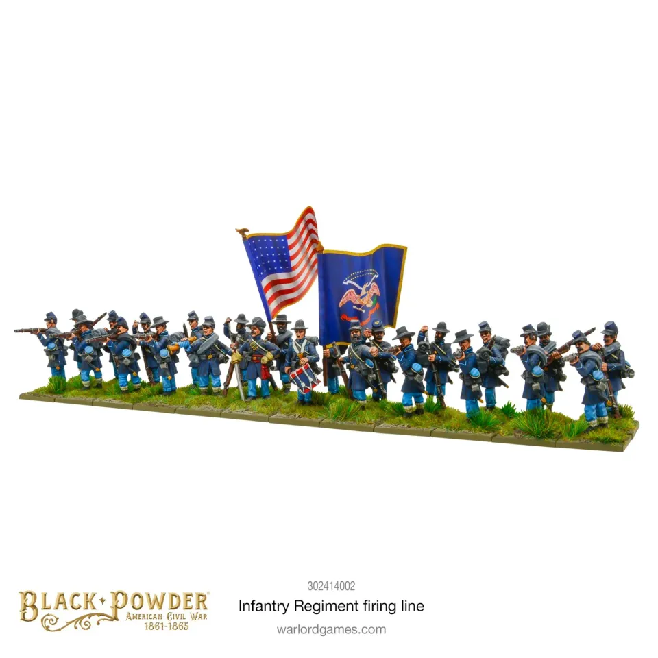Bolt Action American Civil War Infantry Regiment Firing Line figurines