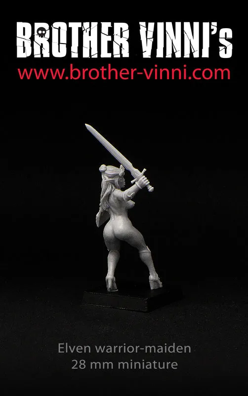 Brother Vinni Female Elf Fighter figurine résine 28mm DnD