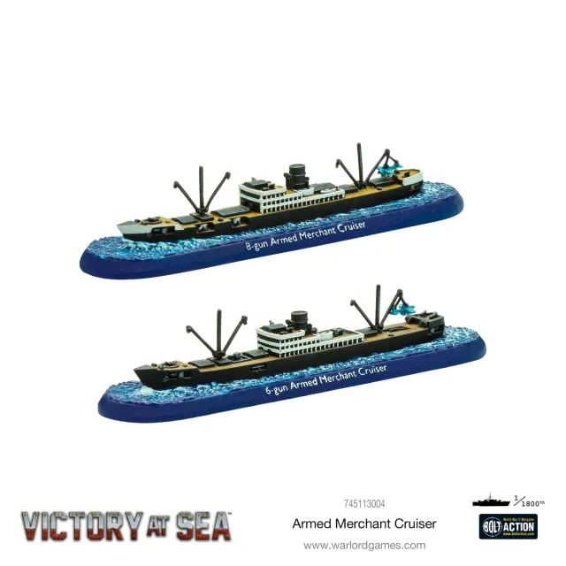 Victory at Sea Armed Merchant Cruisers navires résine x2
