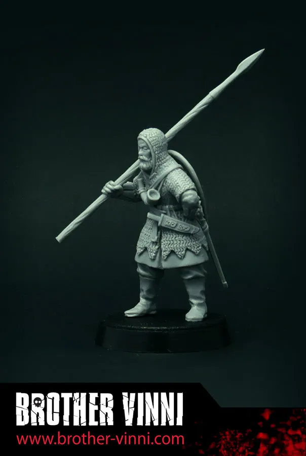 Brother Vinni SAGA Tired Knight figurine résine 28mm lance bouclier