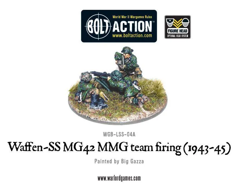 Bolt Action Waffen-SS MG42 équipe MMG figurines métal