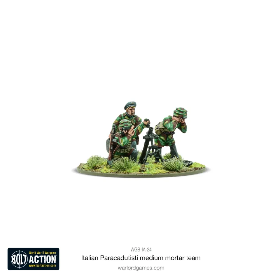 Bolt Action Italian Paracadutisti medium mortar team figurines métal