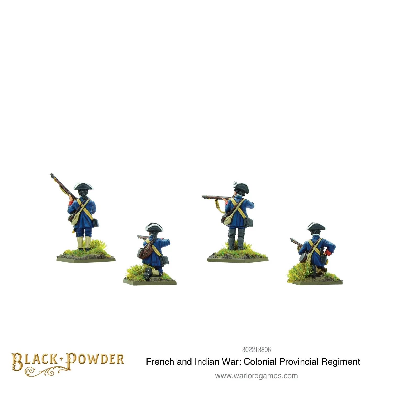 Black Powder Colonial Provincial Regiment boîte 12 figurines métal
