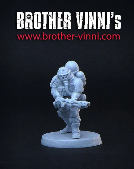 Brother Vinni soldat lance-flammes figurine 28mm résine