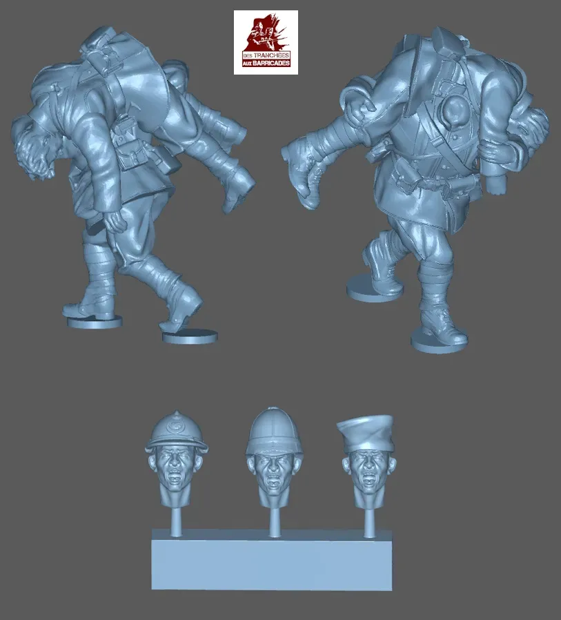 Des Tranchées aux Barricades Brancardier français fichier STL 28mm