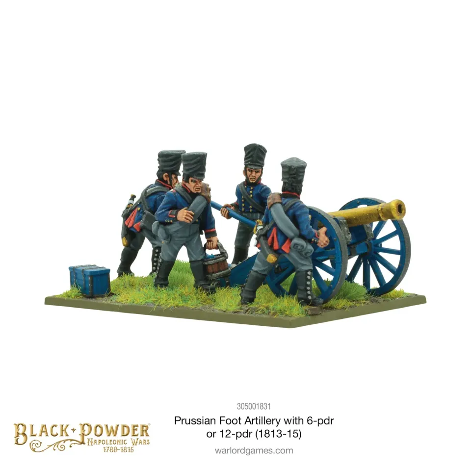 Black Powder Artillerie à pied prussienne napoléonienne 6/12-pdr métal