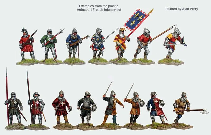 Bolt Action Agincourt French Infantry figurines plastique 42 médiéval
