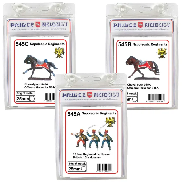 Prince August Hobby PA545 lot 3 moules British 10th Hussars 25 mm