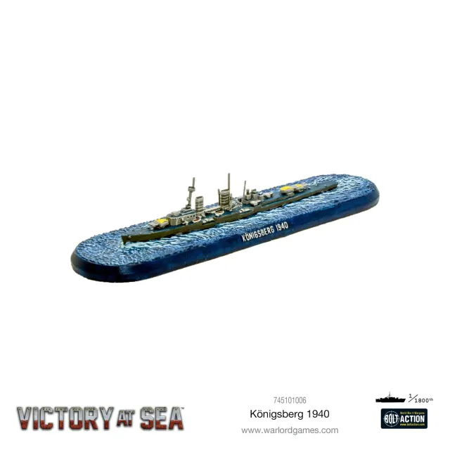 Bolt Action Victory at Sea Königsberg croiseur résine