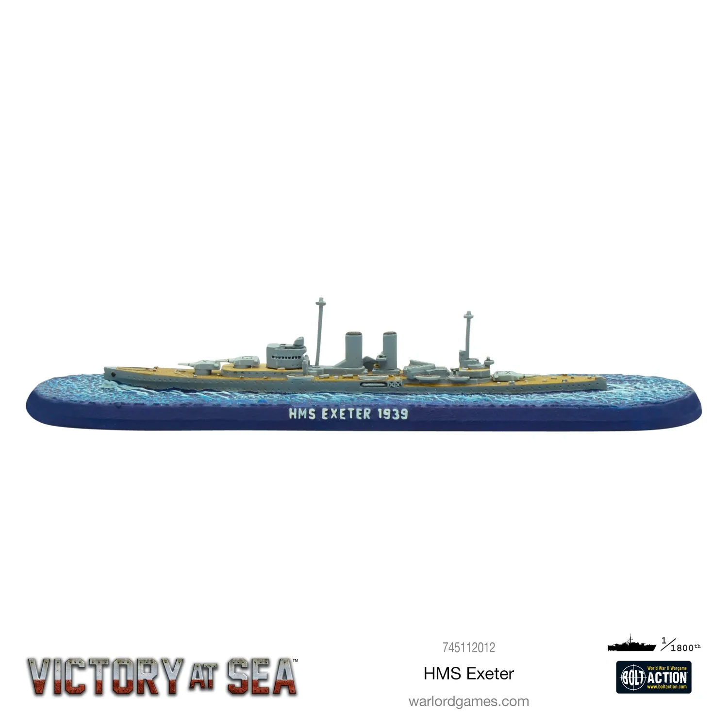 Bolt Action Victory at Sea HMS Exeter croiseur résine métal