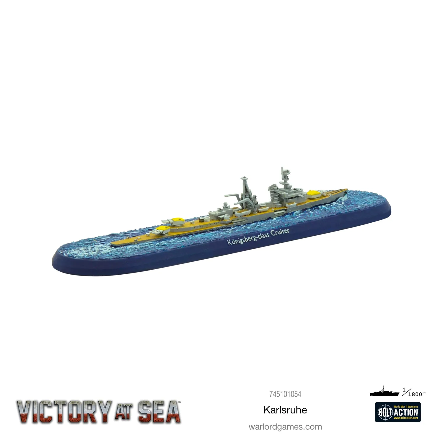 Bolt Action Victory at Sea Karlsruhe navire miniature Kriegsmarine