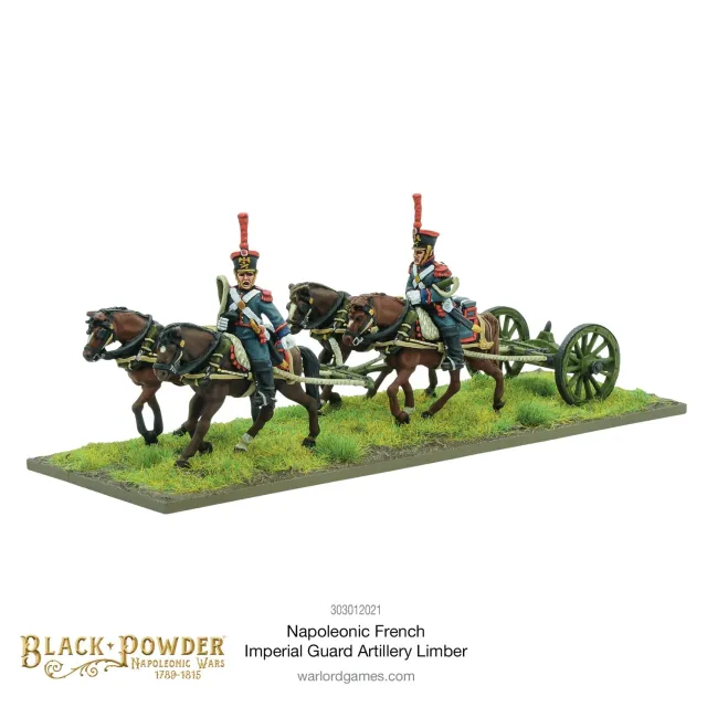 Black Powder Napoleonic French Imperial Guard Artillery Limber attelage résine