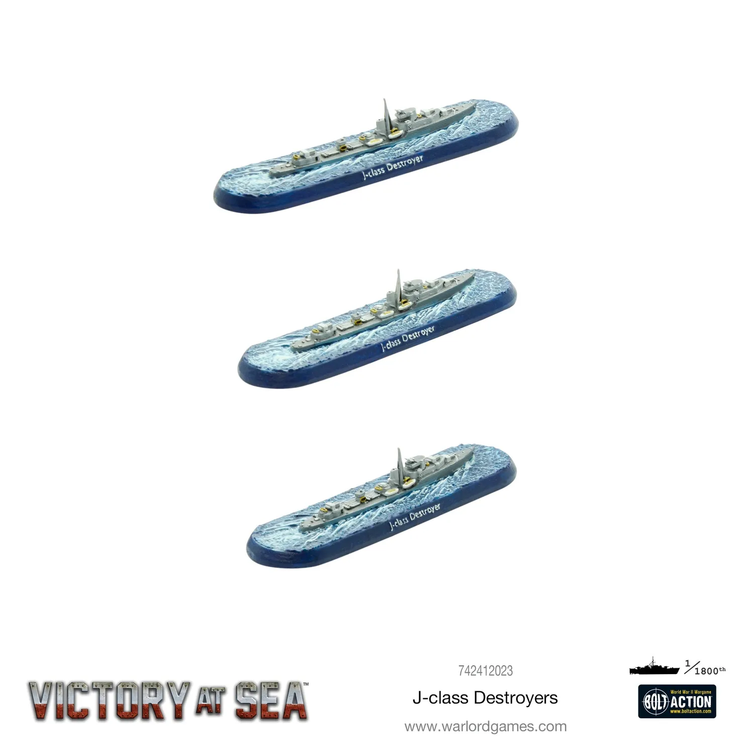 Victory at Sea J-Class Destroyers navires 3 pièces Royal Navy