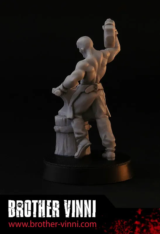 Brother Vinni Forgeron figurine résine 28mm au travail