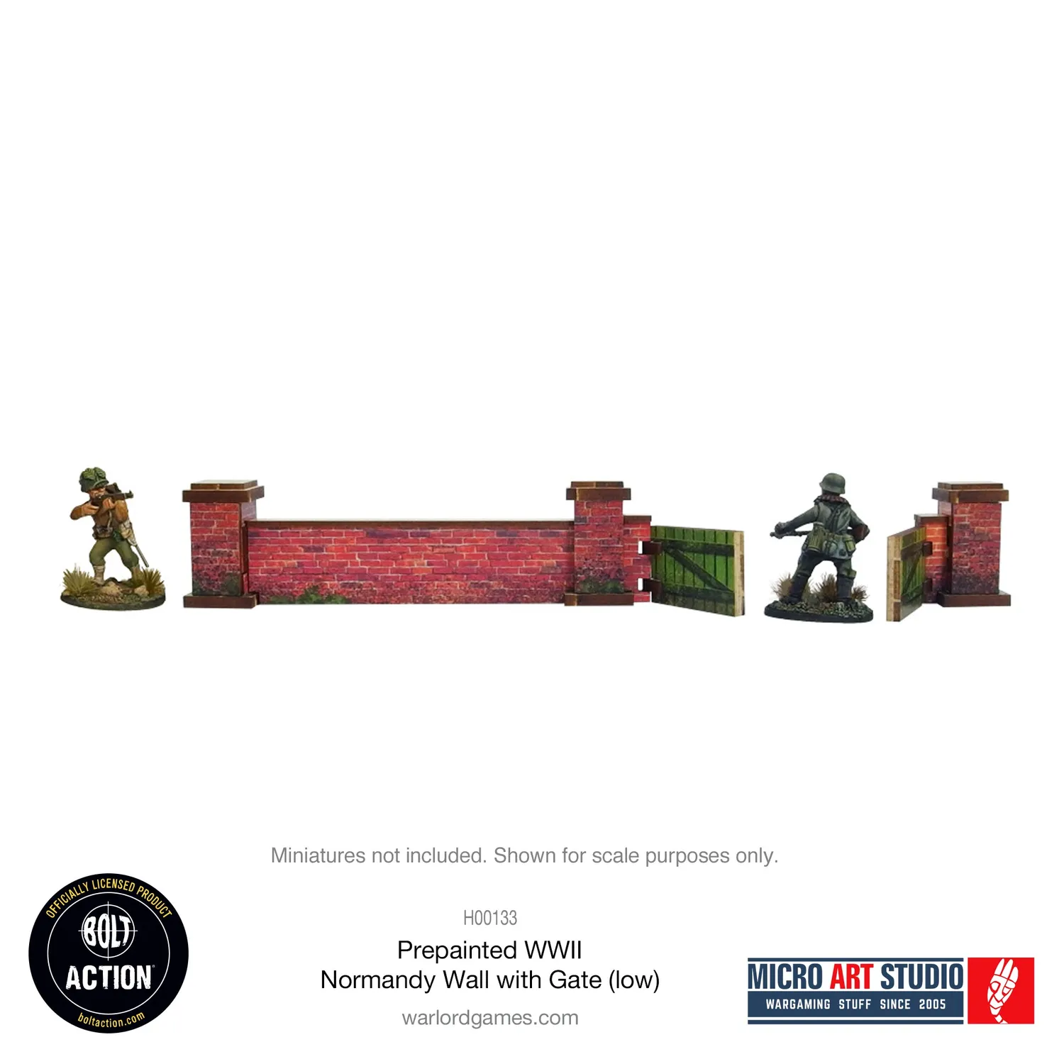 Bolt Action Normandy Walls Gate Low décor prépeint muret porte 150cm