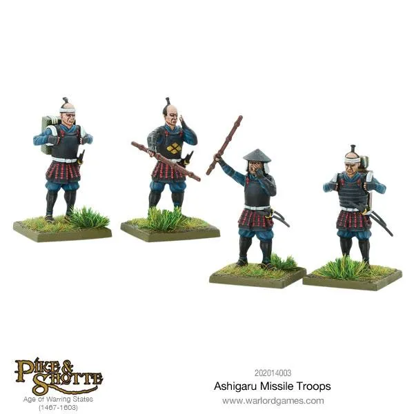 Bolt Action Pike & Shotte Ashigaru Missile Troops figurines plastique