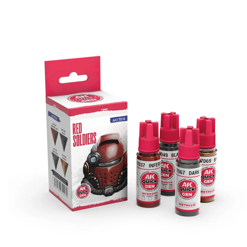 AK Interactive Quick Gen Red Soldiers set 4 peintures rouge