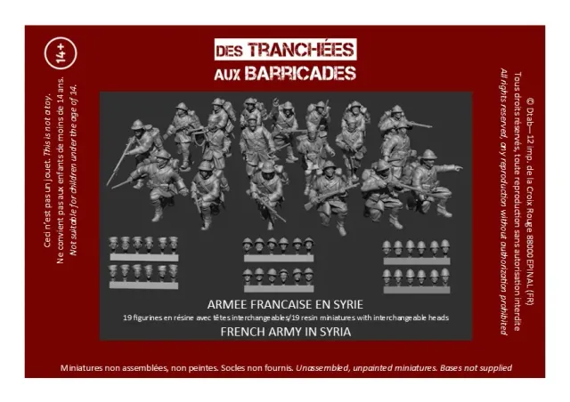 Des Tranchées aux Barricades Armée Française en Syrie figurines résine 28mm