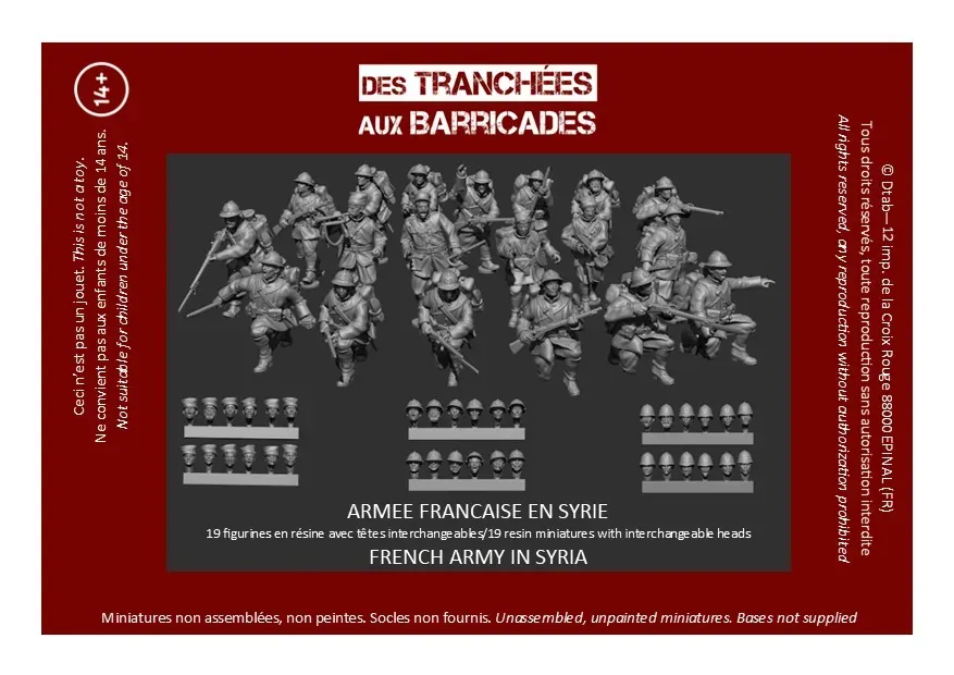 Des Tranchées aux Barricades Armée Française en Syrie figurines résine 28mm
