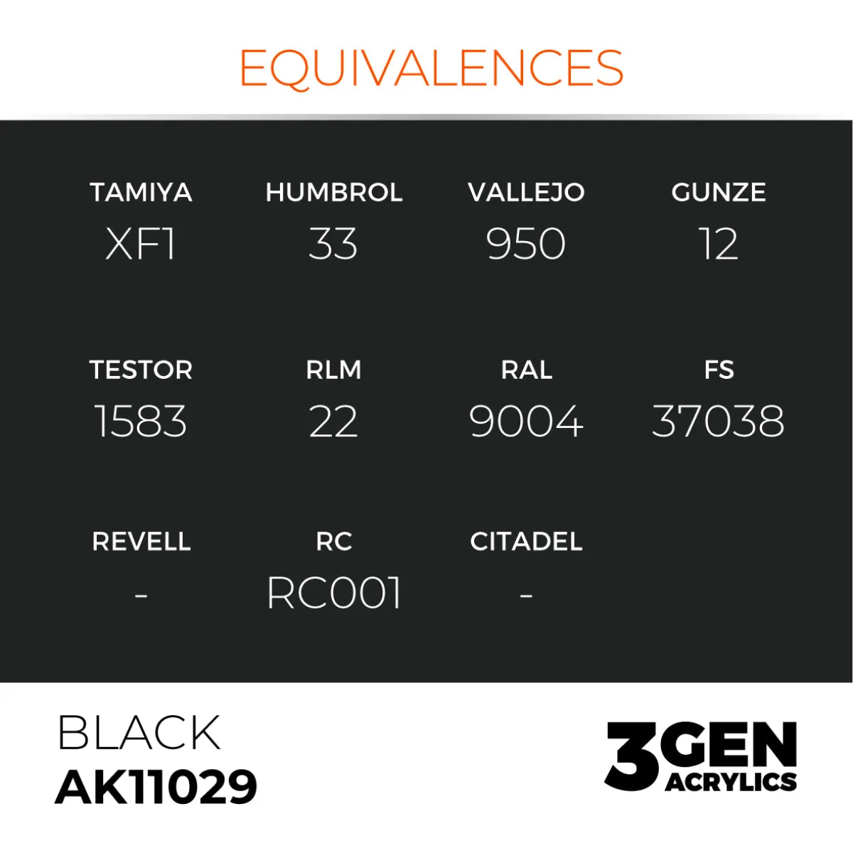 AK Interactive 3Gen Acrylic Black peinture acrylique 17 ml noire