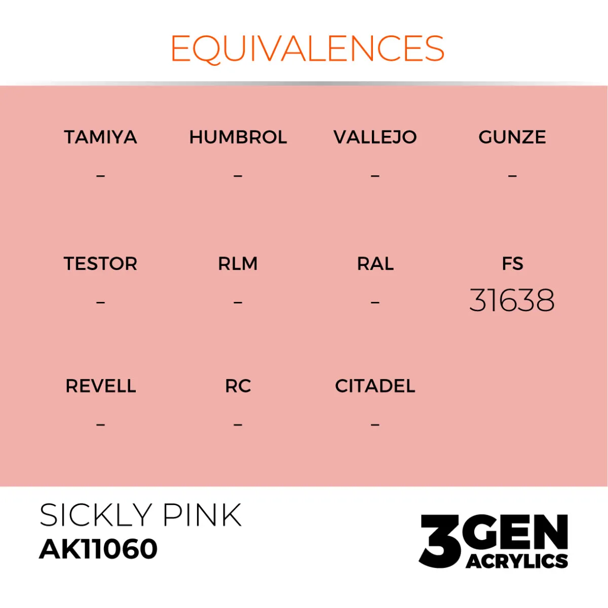 AK Interactive 3Gen Sickly Pink peinture acrylique 17ml