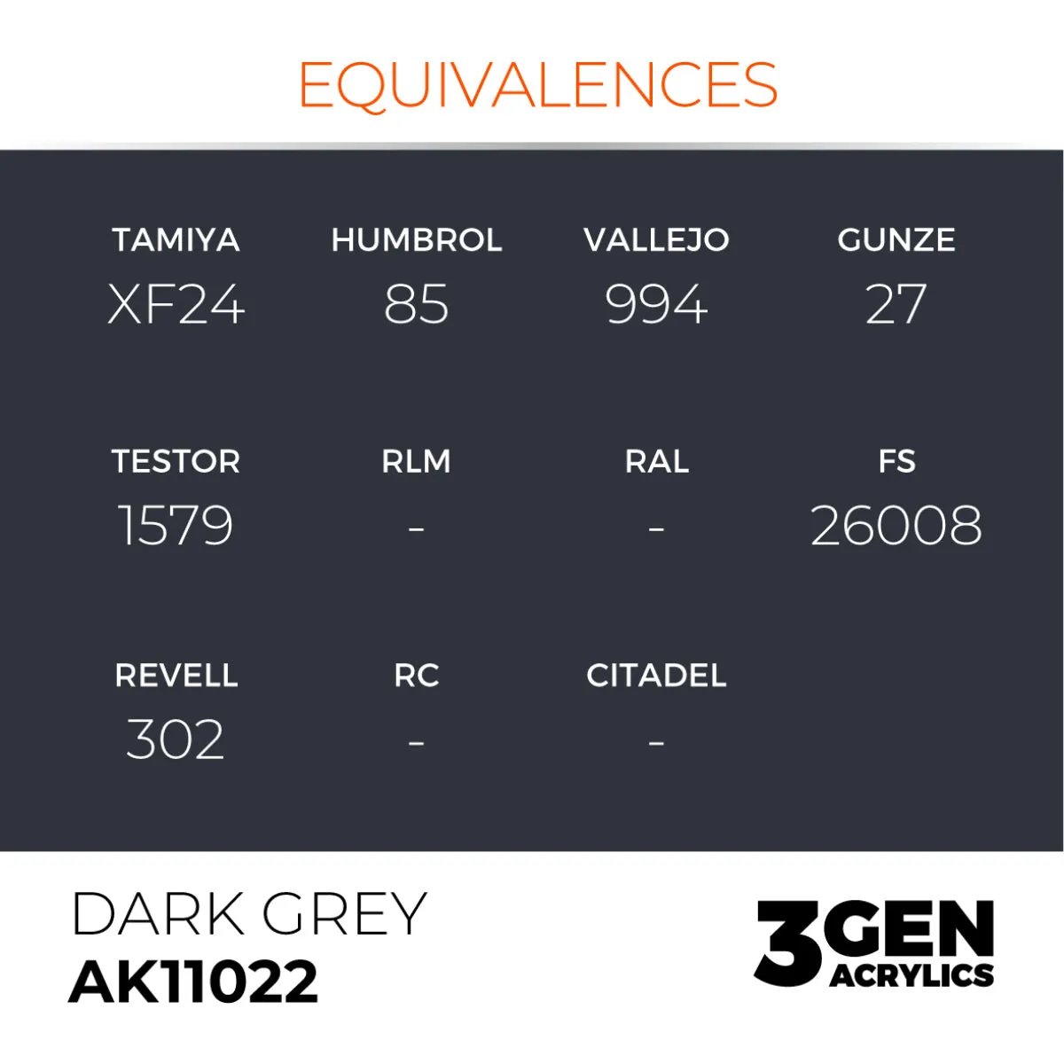 AK Interactive 3Gen Dark Grey peinture 17 ml gris