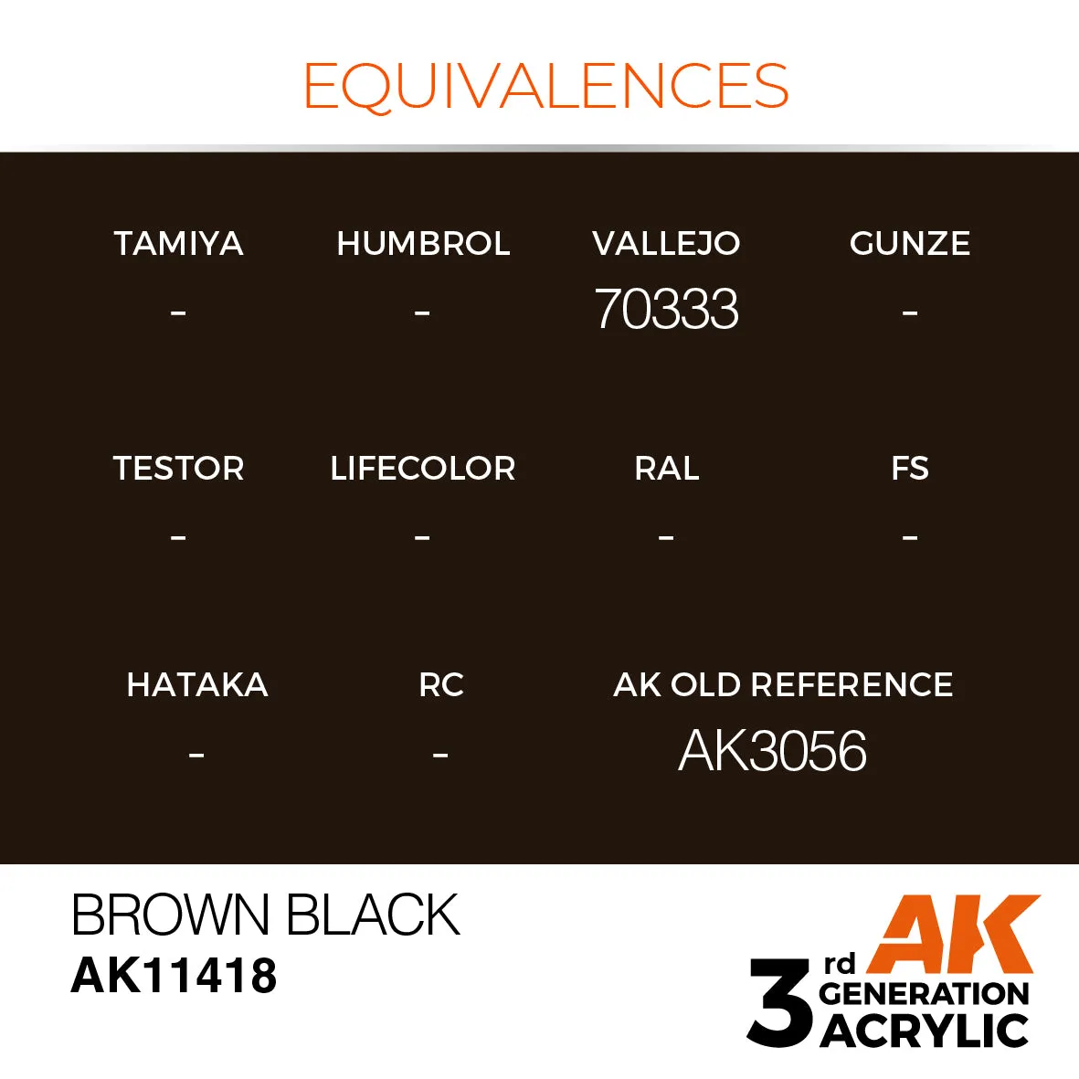 AK Interactive 3Gen Acrylic Brown Black peinture acrylique 17 ml