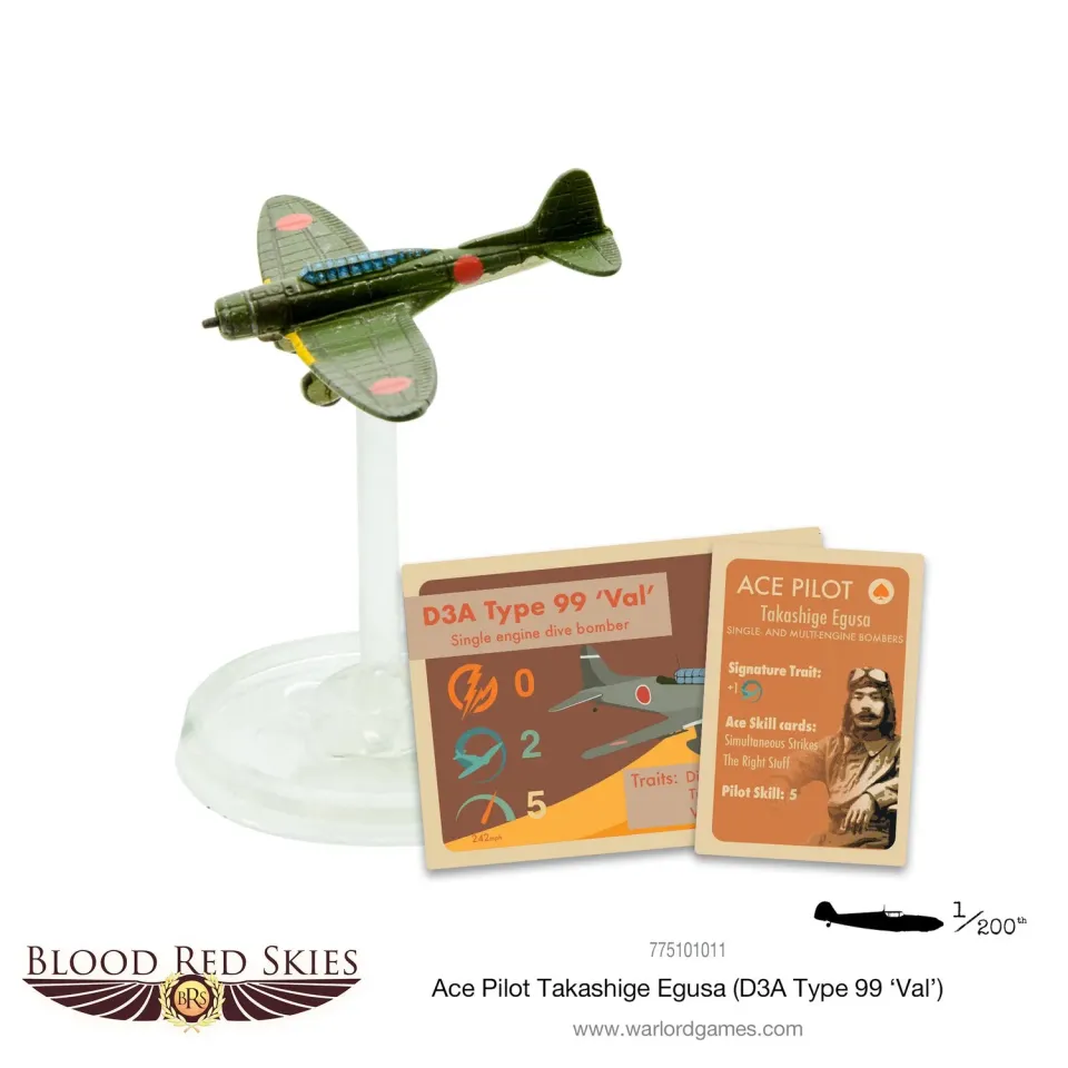 Bolt Action Blood Red Skies Japanese Ace Pilot Takashige Egusa avion résine