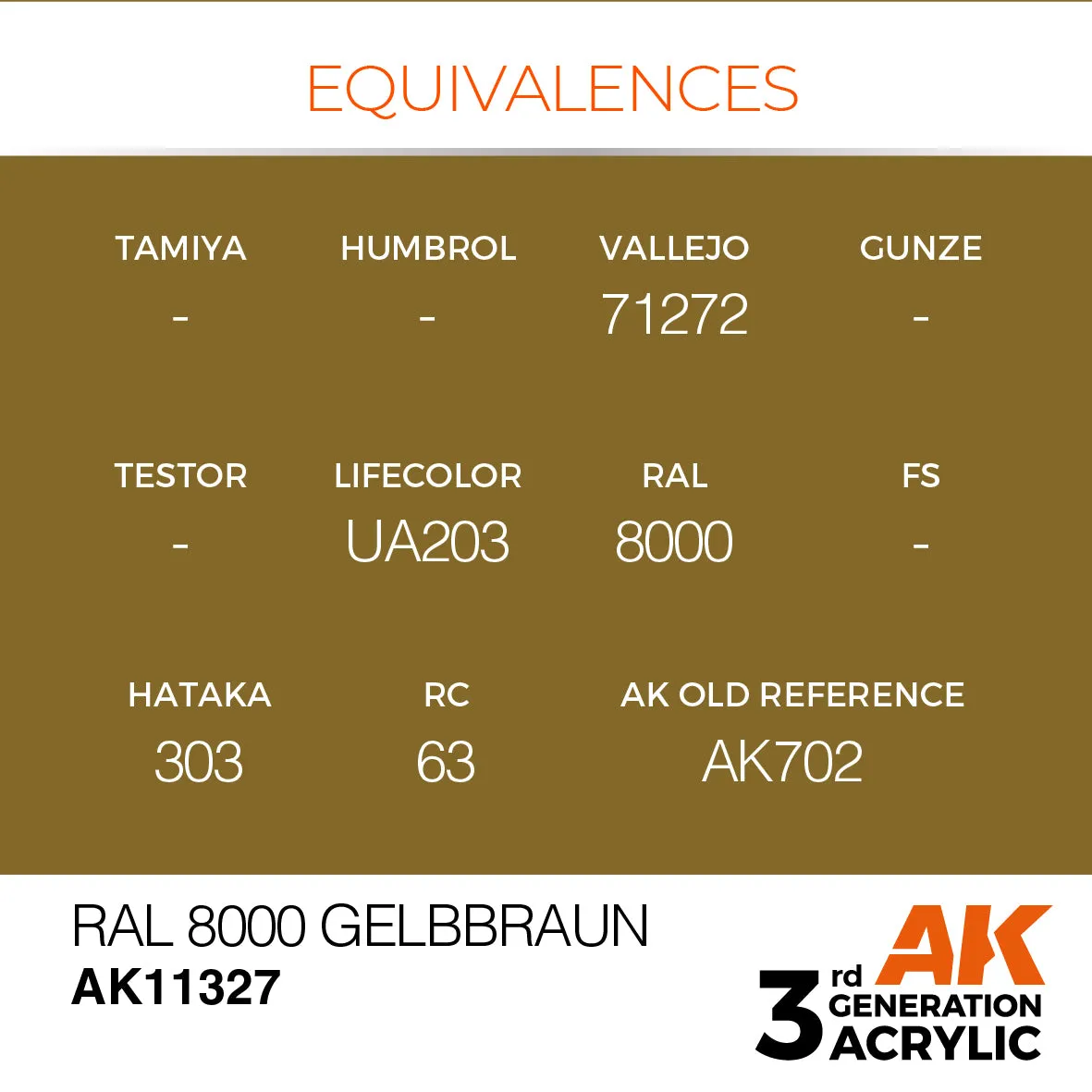 AK Interactive 3Gen RAL 8000 Gelbbraun peinture acrylique 17ml