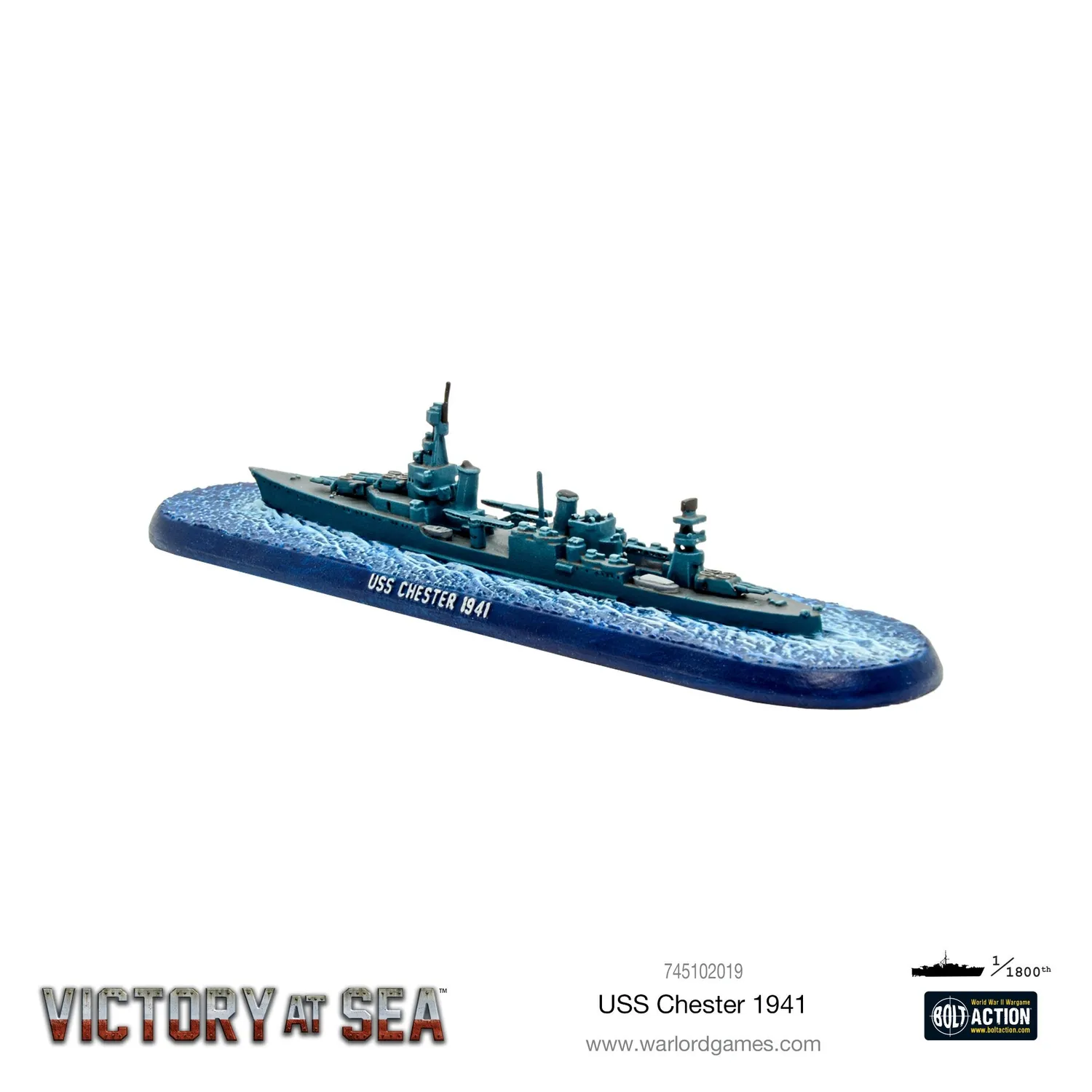 Warlord Games Victory at Sea USS Chester navire résine métal