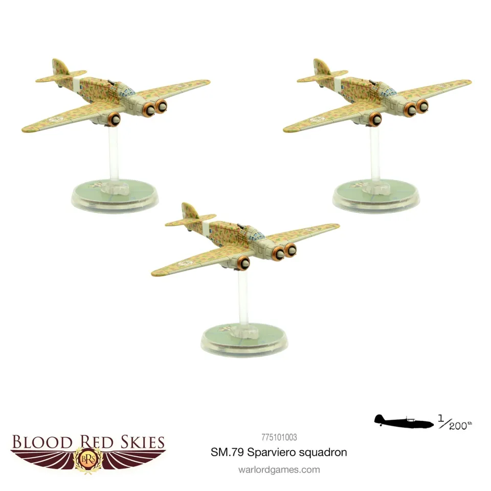 Bolt Action Blood Red Skies SM.79 Sparviero Squadron coffret 3 avions