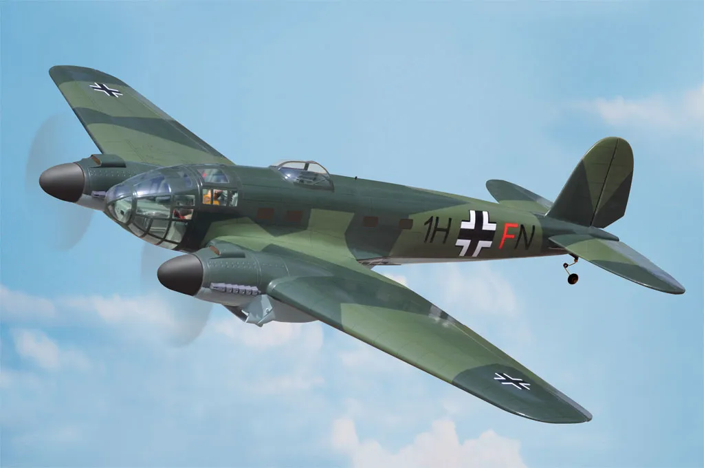 Black Horse BH143-V2 Heinkel He 111 avion RC 1750mm train rentrant