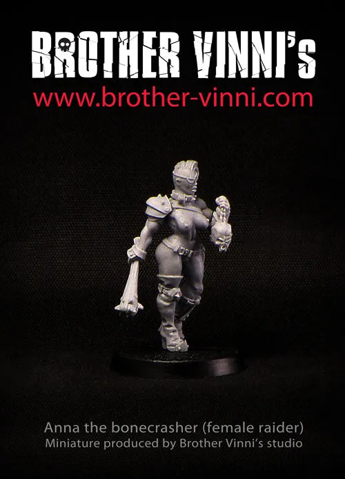 Brother Vinni survivante post-apo figurine résine 28mm femme
