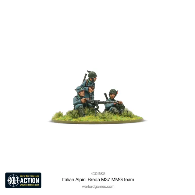 Bolt Action Italian Alpini Breda M37 Medium Machine Gun Team équipe MMG métal