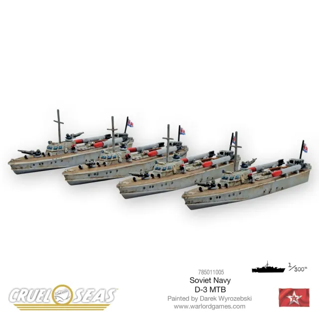 Warlord Games Cruel Seas Soviet D-3 MTBs maquette métal