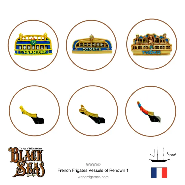 Bolt Action Black Seas Frégates Pack 1 blister proues métal