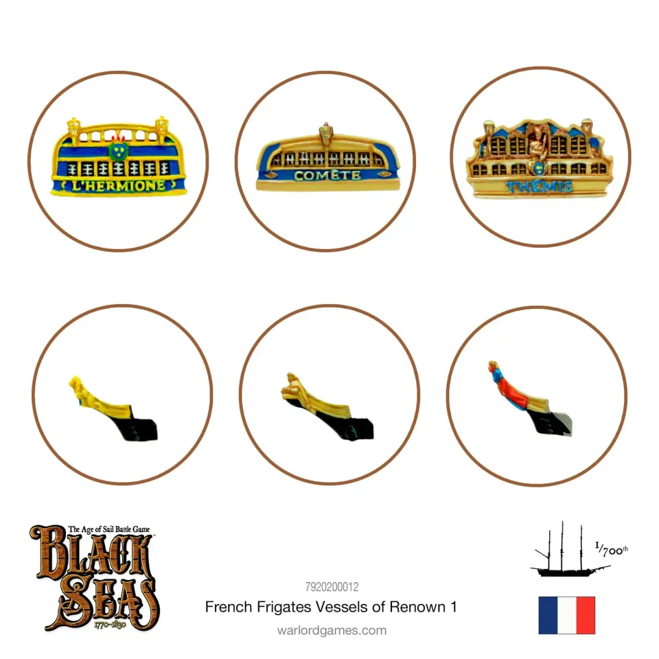 Bolt Action Black Seas Frégates Pack 1 blister proues métal