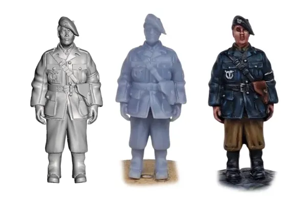 Des Tranchées aux Barricades Milicien 1944 figurine STL 28mm test